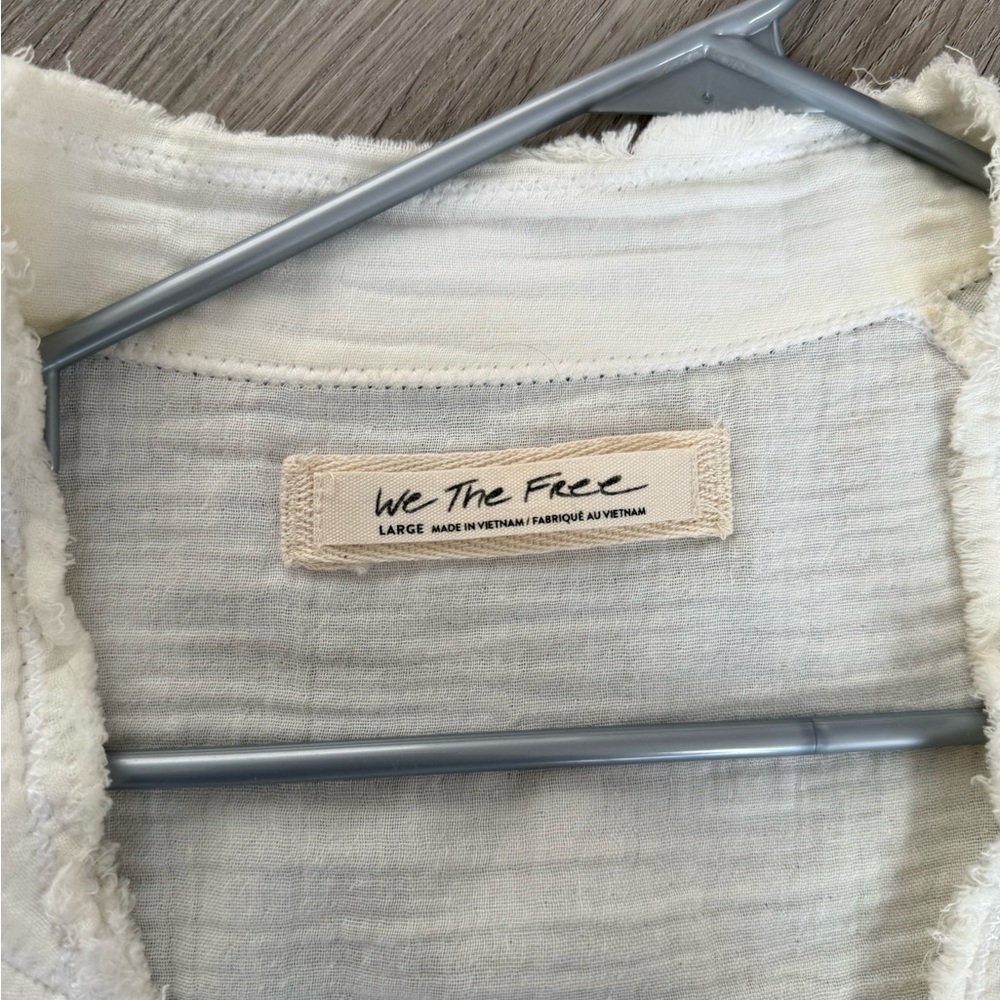 Free People Cream Button Down Shirt - Picture 2 of 3